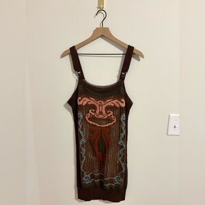 Jean Paul Gaultier Knit Sheer Multi-Color Jumper Vintage Dress Size Medium